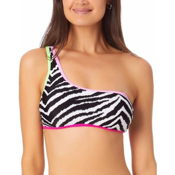 California Waves One-Shoulder Bikini Swim Top Pink (Women's Juniors Medium) NWT - Picture 1 of 7
